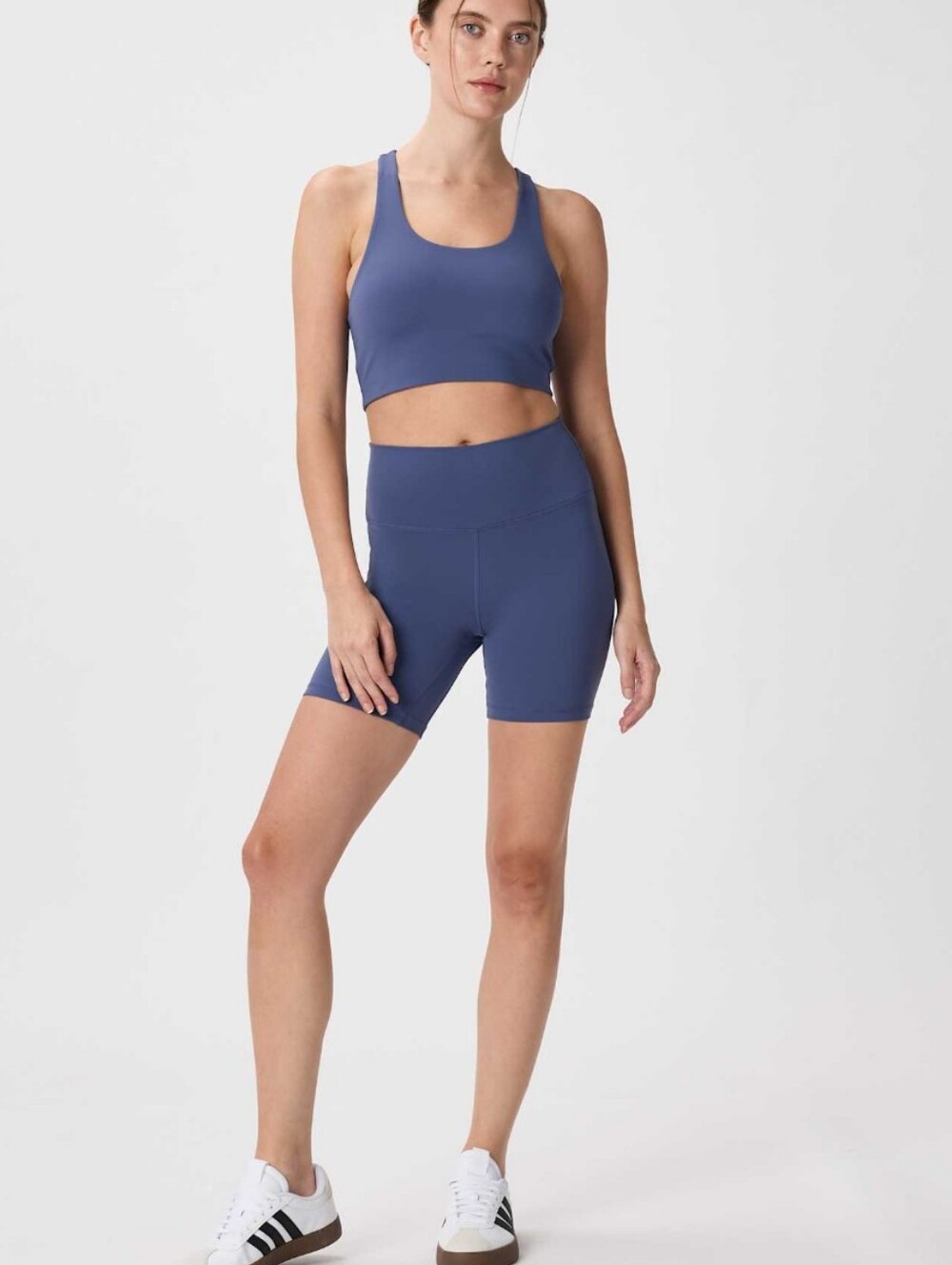 Quince Ultra form Scoop Neck Longline Bra In Spa Blue Sz Medium